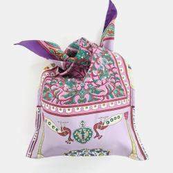 مملوكة مسبقًا Hermes Multicolor Petit Ash Silk Tote Bag