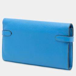 مملوكة مسبقًا Hermes Blue Epsom Kelly Longue Wallet
