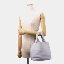 Pre Owned Hermes Picotin Lock 22 Blue Taurillon Clemence Handbag