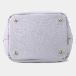 Pre Owned Hermes Picotin Lock 22 Blue Taurillon Clemence Handbag