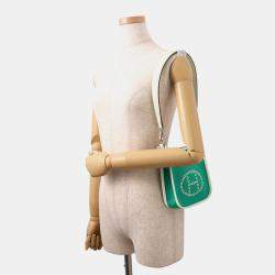 Pre Owned Hermes Neo Evelyne Menthe/Blue Azteque/Vert Fizz Toile Officier Swift Leather TPM
