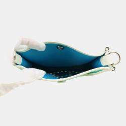 Pre Owned Hermes Neo Evelyne Menthe/Blue Azteque/Vert Fizz Toile Officier Swift Leather TPM