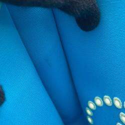 Pre Owned Hermes Neo Evelyne Menthe/Blue Azteque/Vert Fizz Toile Officier Swift Leather TPM