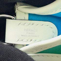 Pre Owned Hermes Neo Evelyne Menthe/Blue Azteque/Vert Fizz Toile Officier Swift Leather TPM