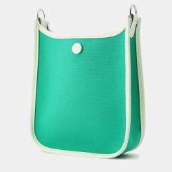 Pre Owned Hermes Neo Evelyne Menthe/Blue Azteque/Vert Fizz Toile Officier Swift Leather TPM