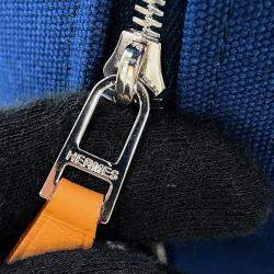 مملوكة مسبقًا Hermes Brid A Black Marine Canvas Size Pm