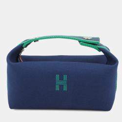 مملوكة مسبقًا هيرمس بريد أ كانفاس مارين أسود مقاس صغير جدًا