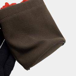 مملوكة مسبقًا Hermes Dog Treats Pouch On The Go Khaki/ Feu Coating Canvas