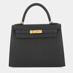 Pre Owned حقيبة هيرم س كيلي أوتسايد 28 جلد إيبسوم أسود
