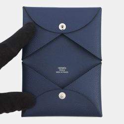 Pre Owned Hermes Calvi Blue Navy Epsom