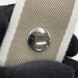 Pre Owned حقيبة هيرمس بريد قماش لون أسود وبيج مقاس بي ام