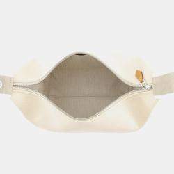 Pre Owned حقيبة هيرمس بريد قماش لون أسود وبيج مقاس بي ام