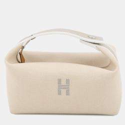 مملوكة مسبقًا Hermes Brid A Black Beige Canvas Size Pm