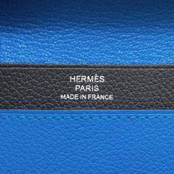 Pre Owned Hermes Rms Card Case Blue Royal/Black Evercolor