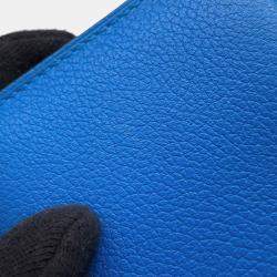 Pre Owned Hermes Rms Card Case Blue Royal/Black Evercolor