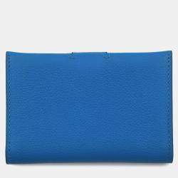 Pre Owned Hermes Rms Card Case Blue Royal/Black Evercolor