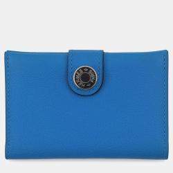 مملوكة مسبقًا Hermes Rms Card Case Blue Royal/Black Evercolor