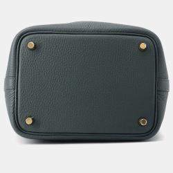 Pre Owned Hermes Picotin Lock Vert Mangrove Taurillon Clemence Size Pm