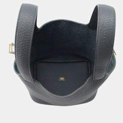 Pre Owned Hermes Picotin Lock Vert Mangrove Taurillon Clemence Size Pm