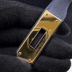 مملوكة مسبقًا Hermes Kelly Retourne Blue Nuit Togo Leather Size 32