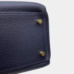 مملوكة مسبقًا Hermes Kelly Retourne Blue Nuit Togo Leather Size 32