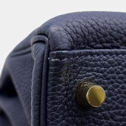 مملوكة مسبقًا Hermes Kelly Retourne Blue Nuit Togo Leather Size 32