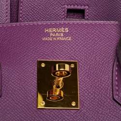 Pre Owned حقيبة يد توتس هيرمس بيركين 35 جلد أنيمون إبسوم إكسسوار مطلي ذهبي