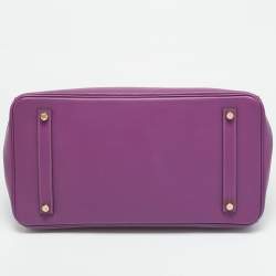 Pre Owned حقيبة يد توتس هيرمس بيركين 35 جلد أنيمون إبسوم إكسسوار مطلي ذهبي