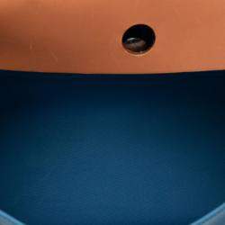 Pre Owned Hermes Blue, Brown Toile Herbag Zip 39