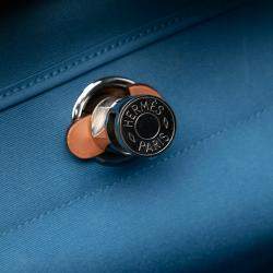 Pre Owned Hermes Blue, Brown Toile Herbag Zip 39