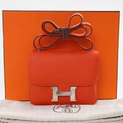 Pre Owned Hermes Orange Mini Epsom Constance III 18