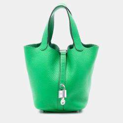 Pre Owned Hermes Green Clemence Picotin Lock 18