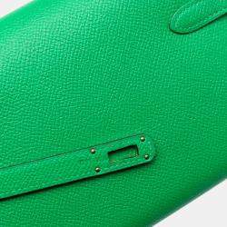 مملوكة مسبقًا محفظة هيرمس كيلي لونغ epsom خضراء