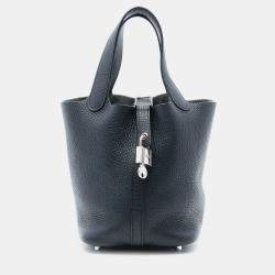 Pre Owned Hermes Blue Clemence Picotin Lock 18