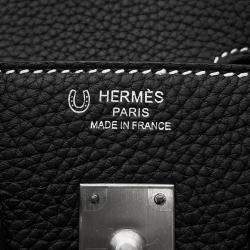 Pre Owned حقيبة هيرمس بيركين 25 جلد توغو أسود/روج كاساك