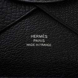 Pre Owned Hermes Calvi Duo Black Chevre Myzore Goatskin