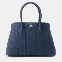 Pre Owned Hermes Neo Garden Blue De Prusse Negonda Leather Size 23