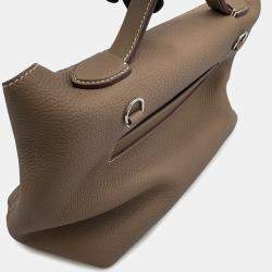 Pre Owned Hermes 24/24 Sac Van Quatre Etoupe Togo Leather Swift Leather Size 29