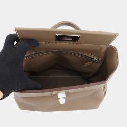 Pre Owned Hermes 24/24 Sac Van Quatre Etoupe Togo Leather Swift Leather Size 29