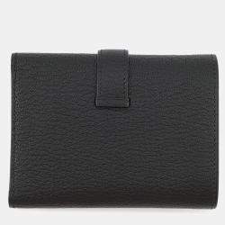 مملوكة مسبقًا محفظة هيرمس بيرن كومباين جلد شيفر ميزور ماعز أسود