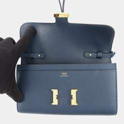 مملوكة مسبقًا Hermes Constance To-Go Sangle Cordage Deep Blue Epsom