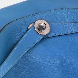 مملوكة مسبقًا Hermes Blue Zanzibar Evercolor Lindy 34 Shoulder Bag