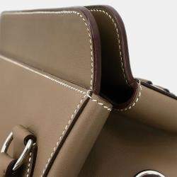 Pre Owned Hermes Etoupe Gray Veau Evercalf Toolbox 26 2way Handbag