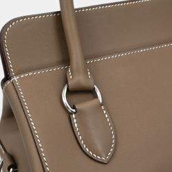 Pre Owned Hermes Etoupe Gray Veau Evercalf Toolbox 26 2way Handbag