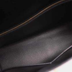 Pre Owned Hermes Black Box Calf Kelly 35 Sellier 2way Handbag