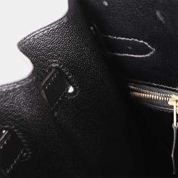 Pre Owned Hermes Black Box Calf Kelly 35 Sellier 2way Handbag