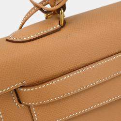 مملوكة مسبقًا Hermes Natural Courchevel Kelly 32 Sellier 2way Handbag