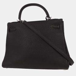 Pre Owned حقيبة هيرمس كيلي 32 ريترن 2 وين توغو أسود