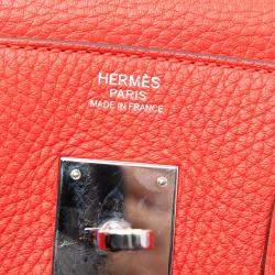 مملوكة مسبقًا Hermes Red Clemence Birkin Retourne 30