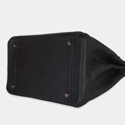 Pre Owned حقيبة هيرمس بيركين 35 جلد توغو أسود إكسسوار ذهبي وردي